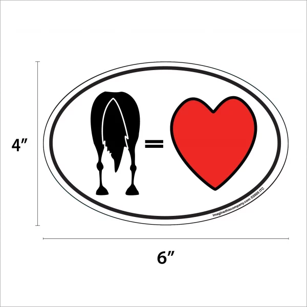 Horse = Heart Oval Magnet - Image 2