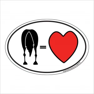Horse = Heart Oval Magnet