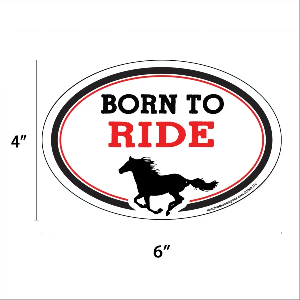 Born To Ride Oval Magnet - Image 2