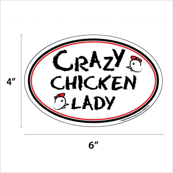 Crazy Chicken Lady Oval Magnet - Image 2