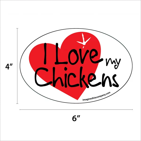 I Heart My Chicken Oval Magnet - Image 2