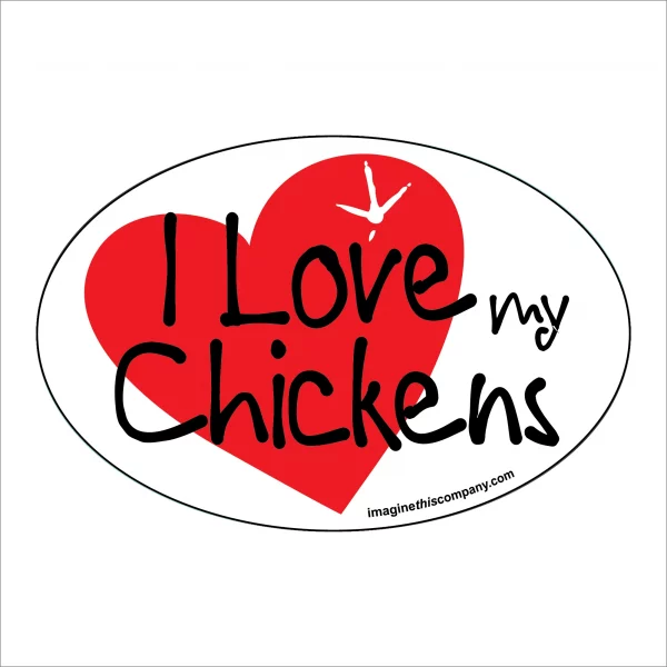 I Heart My Chicken Oval Magnet