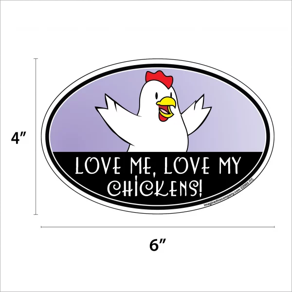 Love Me Love My Chickens Oval Magnet - Image 2