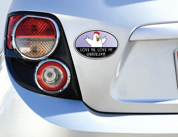 Love Me Love My Chickens Oval Magnet - Image 3
