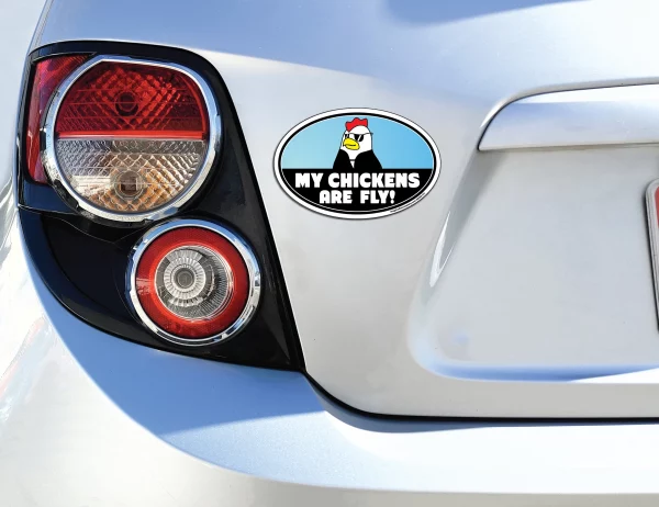 My Chickens Are Fly Oval Magnet - Image 3