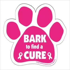Bark To Find A Cure Pink Paw Magnet