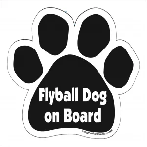 Flyball Dog On Board Paw Magnet