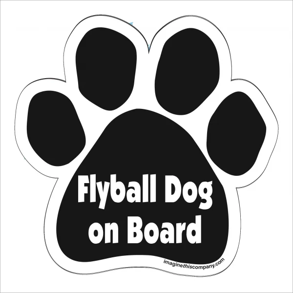Flyball Dog On Board Paw Magnet