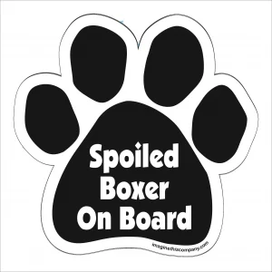 Spoiled Boxer On Board Paw Magnet