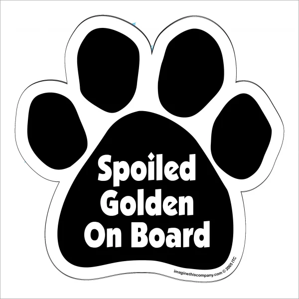 Spoiled Golden On Board Paw Magnet