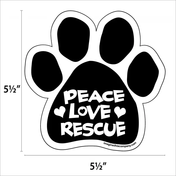 Peace Love Rescue Paw Magnet - Image 2