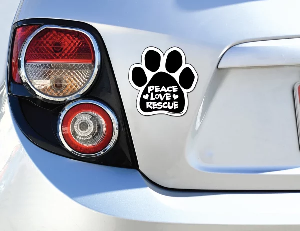 Peace Love Rescue Paw Magnet - Image 3