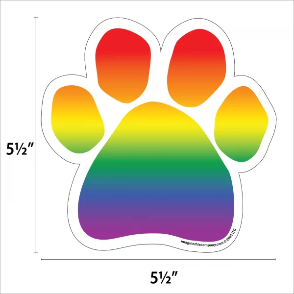 Rainbow Pride Paw Magnet - Image 2