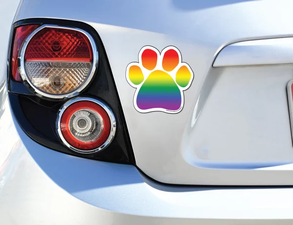 Rainbow Pride Paw Magnet - Image 3