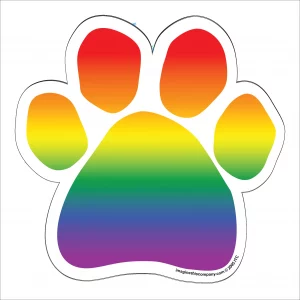 Rainbow Pride Paw Magnet