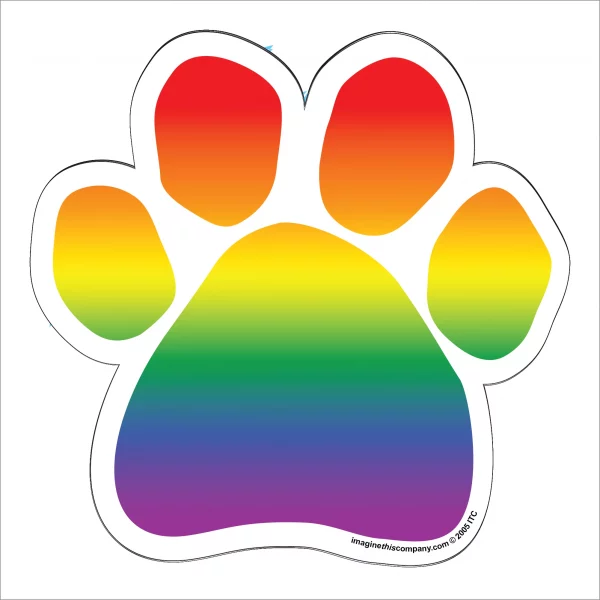 Rainbow Pride Paw Magnet