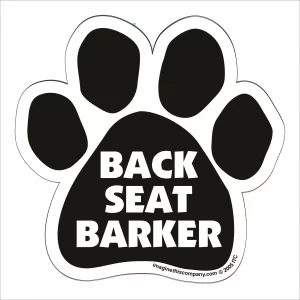 Back Seat Barker Paw Magnet