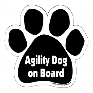Agility Dog on Board Paw Magnet