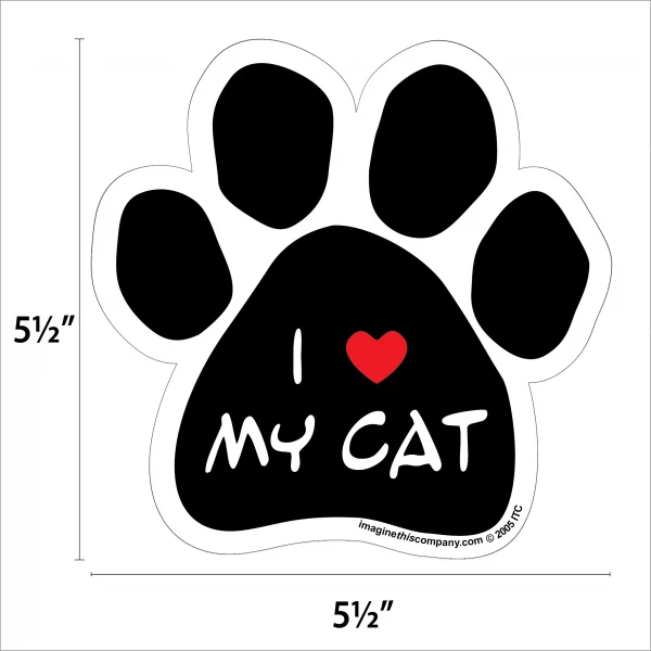 I Love My Cat Paw Magnet - Image 2