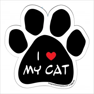 I Love My Cat Paw Magnet