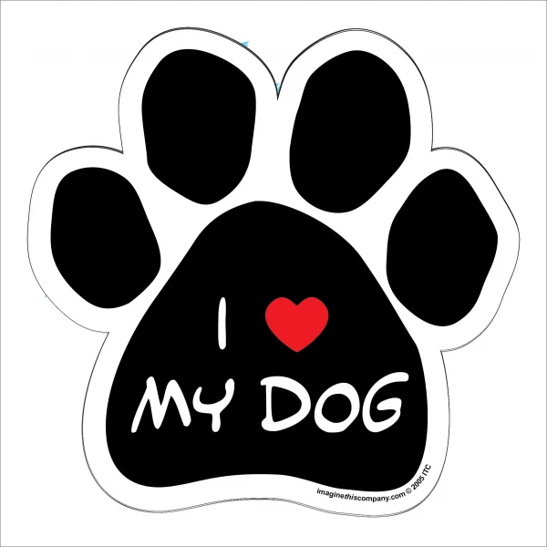 I Love My Dog Paw Magnet