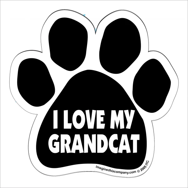I Love My Grandcat Paw Magnet