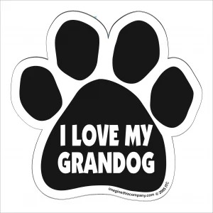 I Love My Grandog Paw Magnet