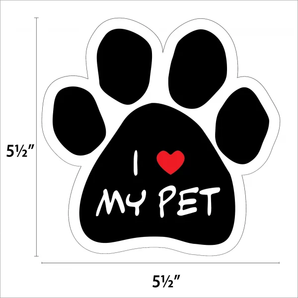 I Love My Pet Paw Magnet - Image 2