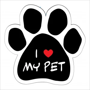 I Love My Pet Paw Magnet
