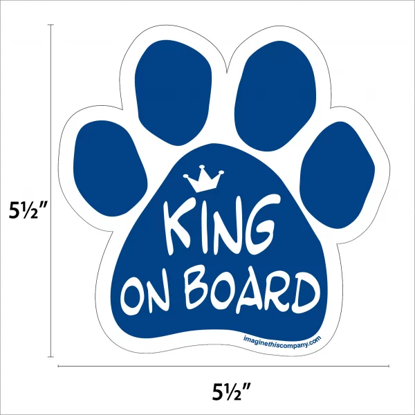 King On Board Blue Paw Magnet - Image 2