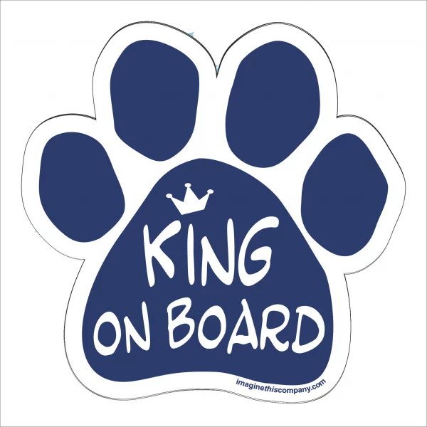 King On Board Blue Paw Magnet