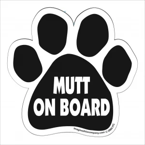 Mutt on Board Paw Magnet