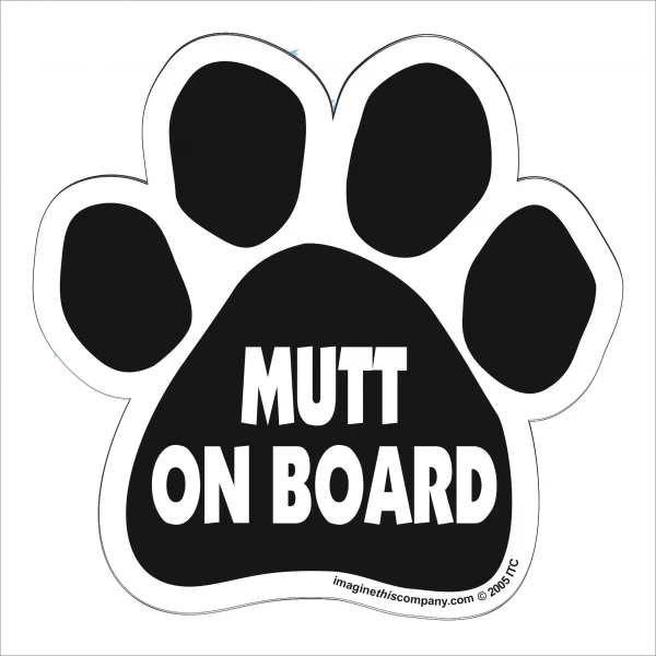 Mutt on Board Paw Magnet