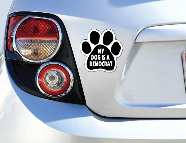My Dog is a Democrat Black Paw Magnet - Image 3