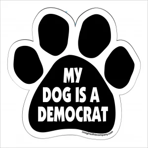 My Dog is a Democrat Black Paw Magnet
