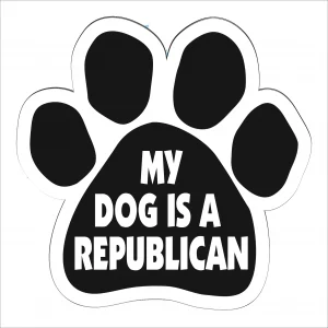 my dog is a republican black paw magnet