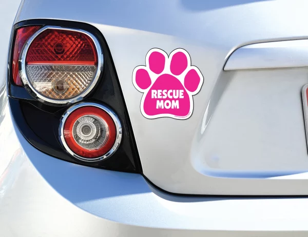 Rescue Mom Pink Paw Magnet - Image 3