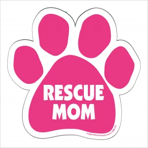 Rescue Mom Pink Paw Magnet