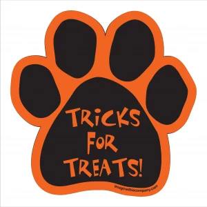 Tricks For Treats Halloween Paw Magnet