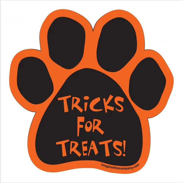 Tricks For Treats Halloween Paw Magnet