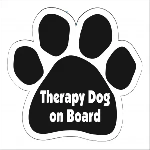 Therapy Dog On Board Paw Magnet