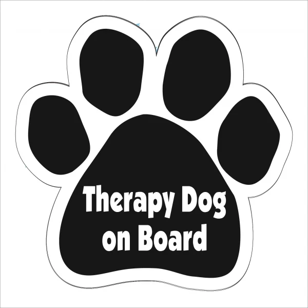 Therapy Dog On Board Paw Magnet