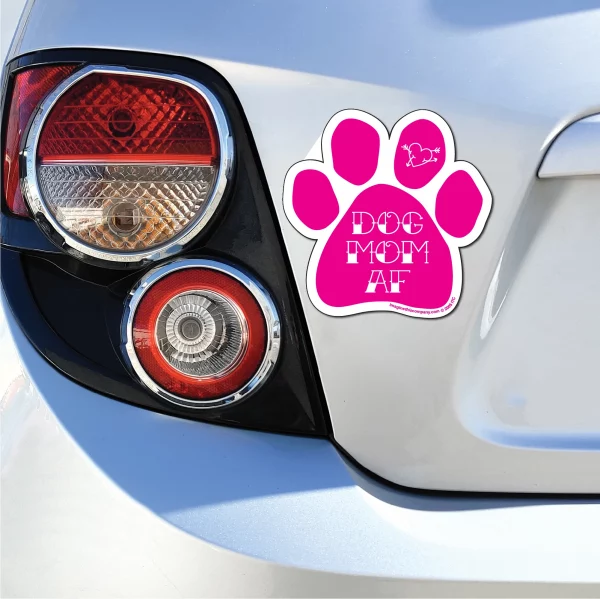 Dog Mom AF Pink Paw Magnet - Image 3