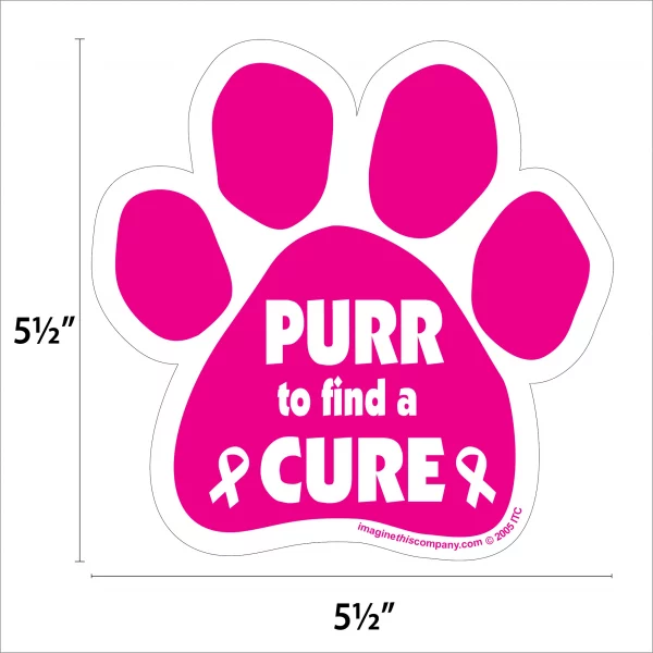 Purr To Find A Cure Pink Paw Magnet - Image 2