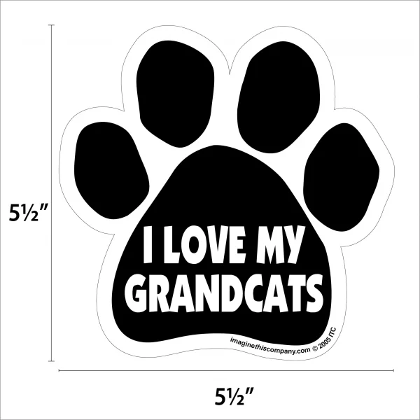I Love My Grandcats Paw Magnet - Image 2