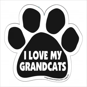 I Love My Grandcats Paw Magnet