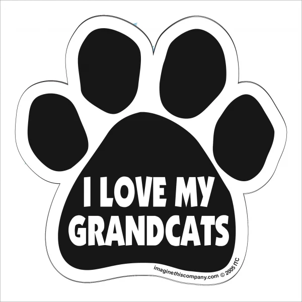 I Love My Grandcats Paw Magnet