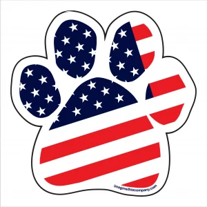 American Flag Paw Magnet