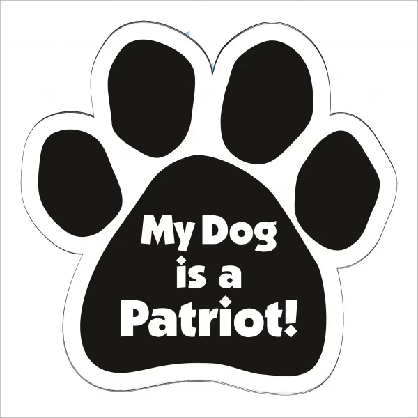 My Dog Is A Patriot Black Paw Magnet