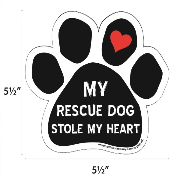 My Rescue Dog Stole My Heart Paw Magnet - Image 2